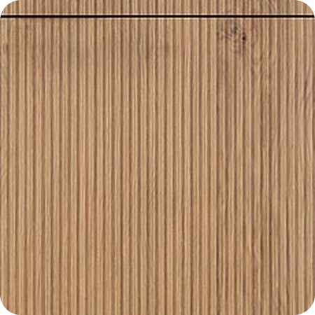Fluted natural wood kitchen front