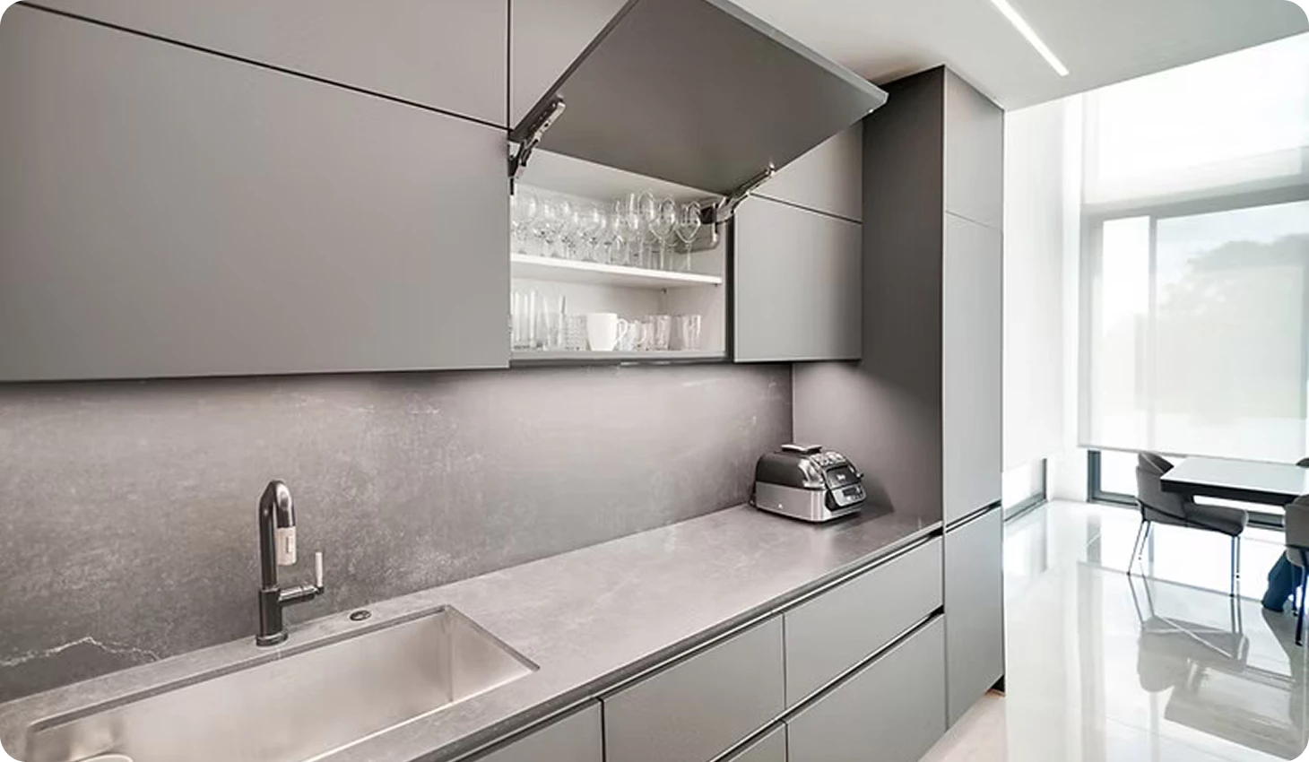 Integrated kitchen opening system