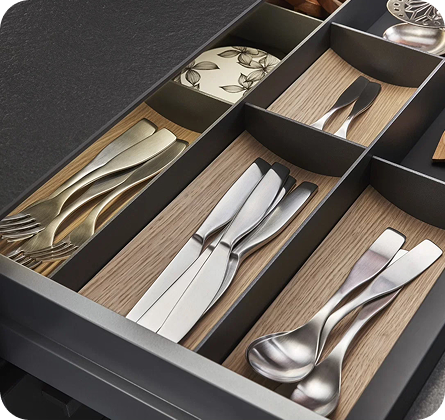 Wood drawer organizer system