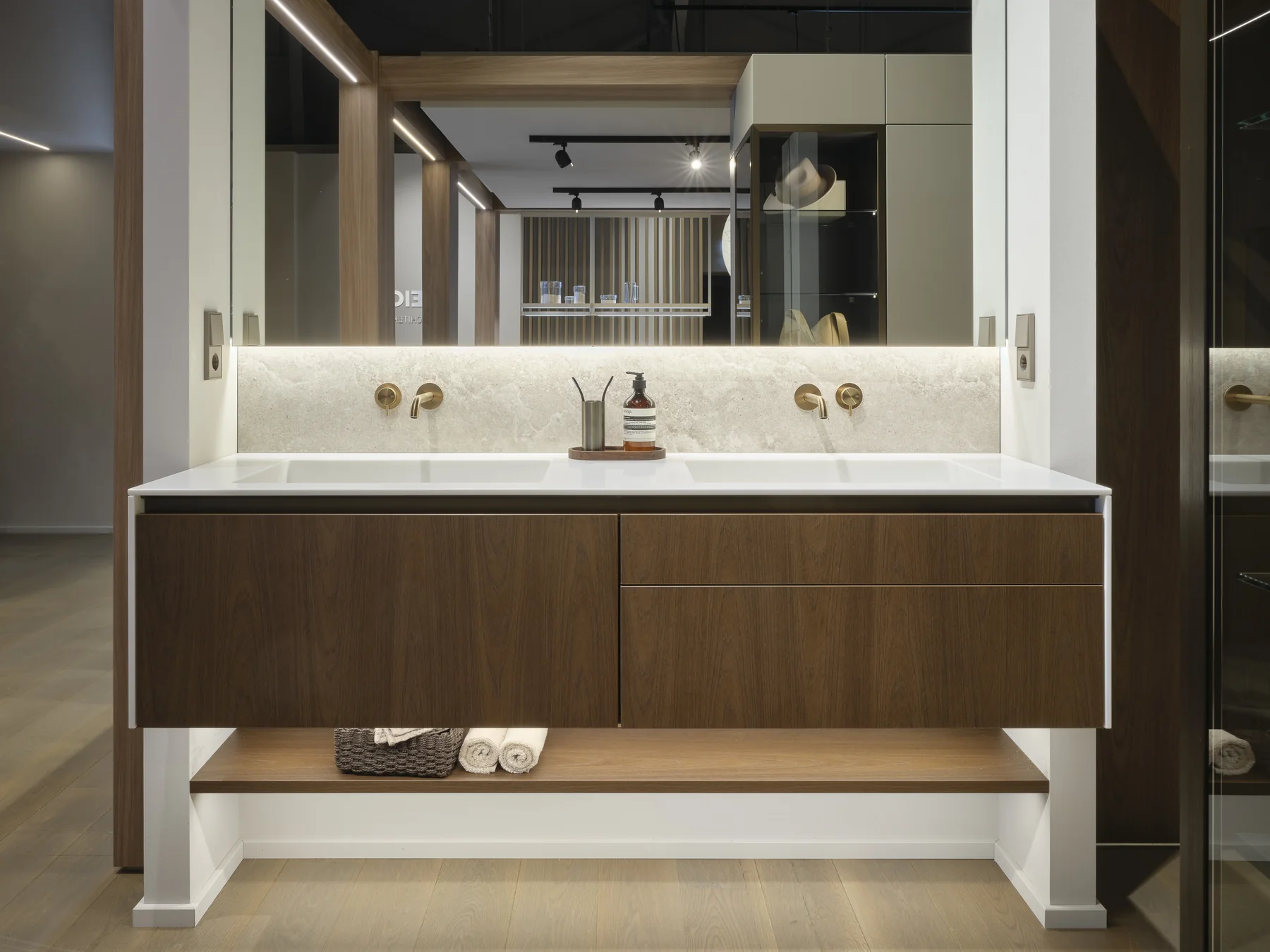 LEICHT architectural German kitchen interior with custom cabinets