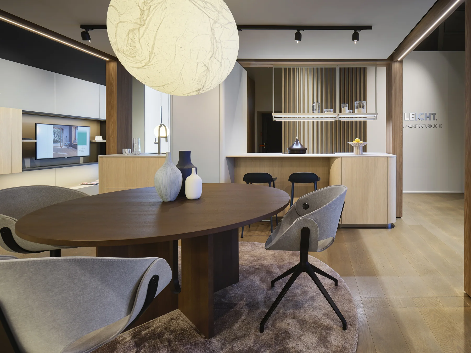 Contemporary German kitchen cabinetry and island